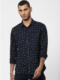 Navy Blue Full Printed Shirt