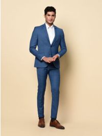 Checked 2 Piece Super Slim Fit Suit