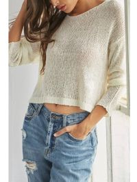 Ribbed Open-Knit Top