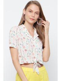 Printed Tie Up Top